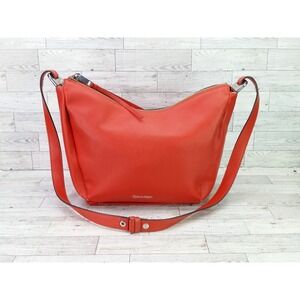Calvin Klein Prism Convertible Hobo Shoulder Bag Orange/Red Vegan Leather